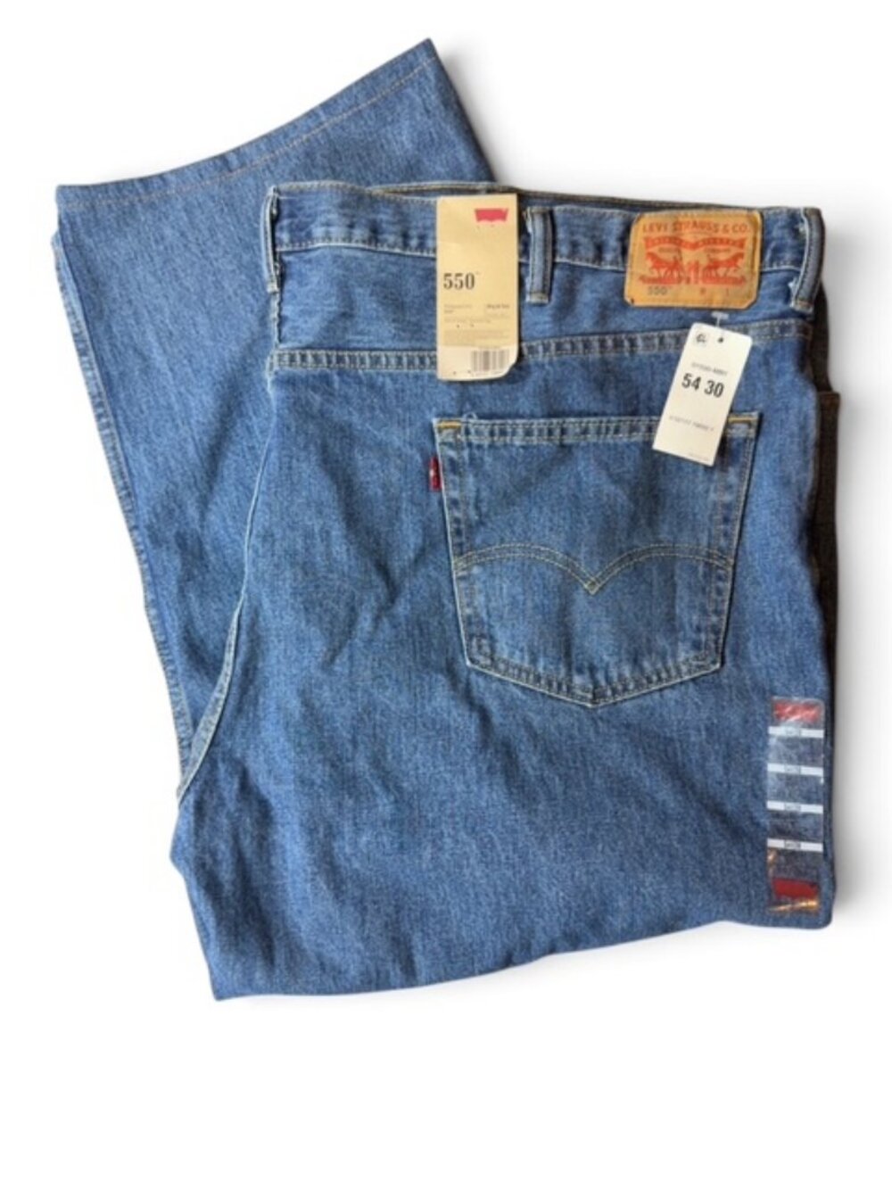 NWT Levi’s 550 Relaxed Fit Jeans Men’s 54x30 Big & Tall Blue Denim